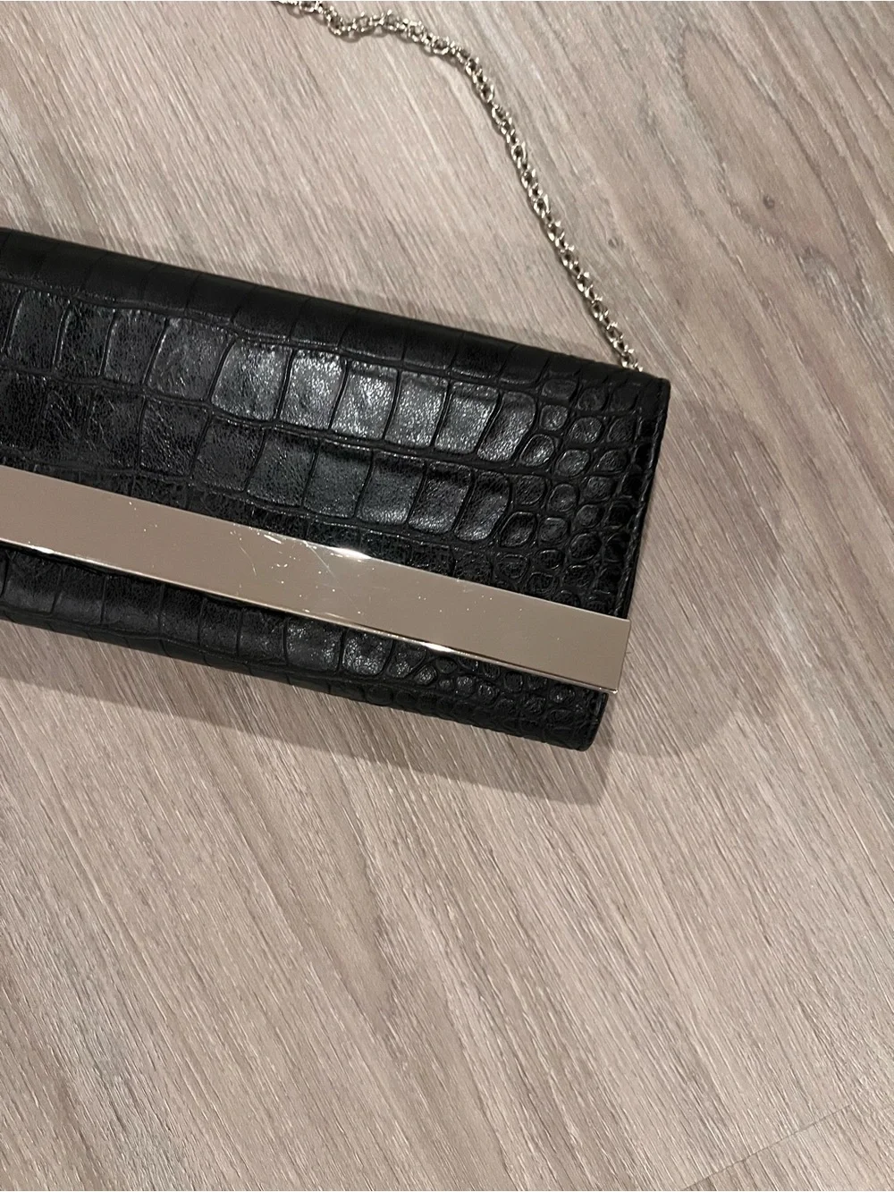Kate Landry Black Satin Evening Clutch